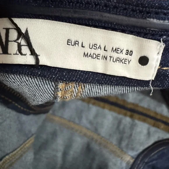 ZARA ZW DENIM MIDI DRESS Size L - Picture 12 of 12